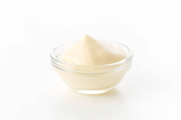 Heerlijke Mayonaise Witte Achtergrond — Stockfoto