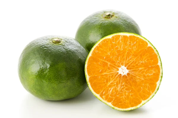 Félbevágott Citrusfélék Mandarin Satsuma Narancs — Stock Fotó