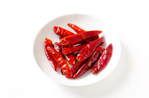 Takanotsume Red Hot Pepper Auf Weißem Hintergrund — Stockfoto