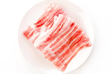 Dilimlenmiş taze et, domuz göbeği.