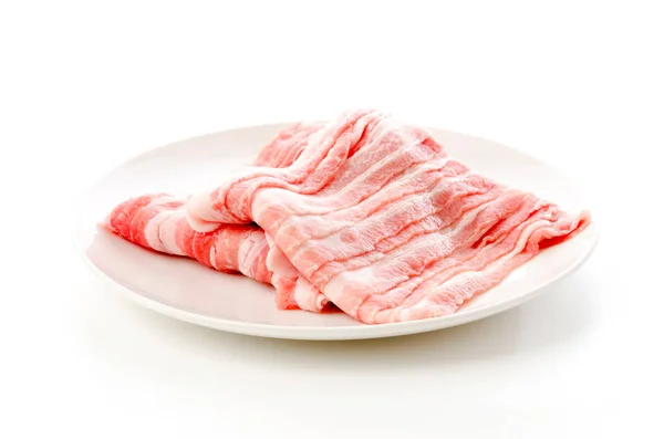 Carne Fresca Affettata Pancetta Maiale — Foto Stock