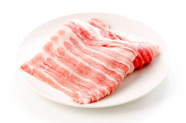 Sliced Fresh Meat Pork Belly — Stock Photo, Image