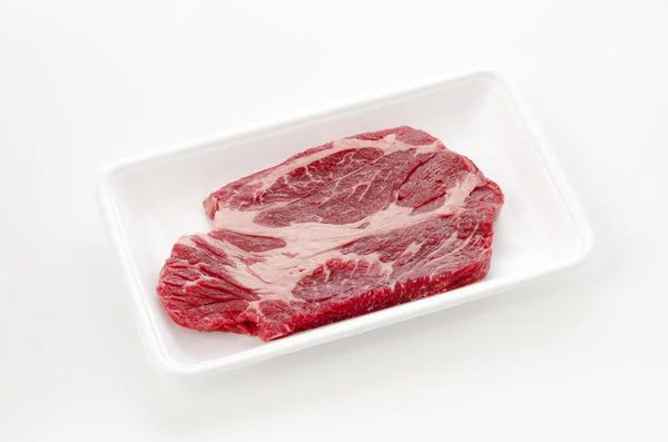 生牛肉牛排 查克肉卷 — 图库照片