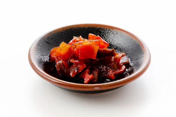 日本泡菜 福津祖 用酱油腌制的切片蔬菜 — 图库照片