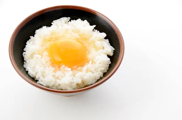 Ovo Cru Arroz Branco Comida Japonesa — Fotografia de Stock