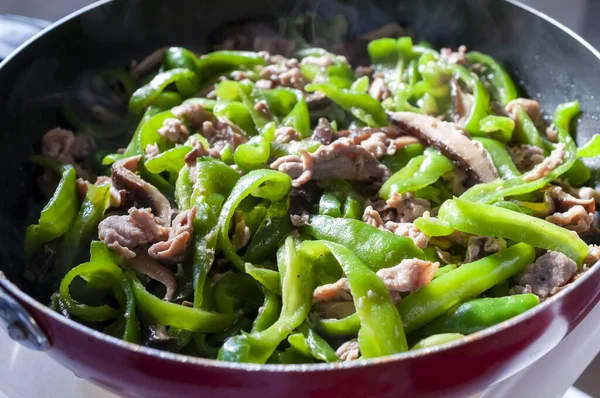 Stir Fry Pork Green Peppers Royalty Free Stock Images