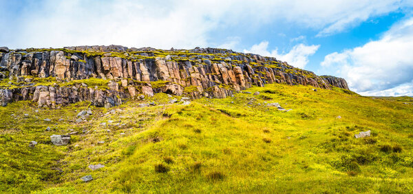 Panoramic view of beautiful colorful Icelandic landscape, Iceland, late summer time