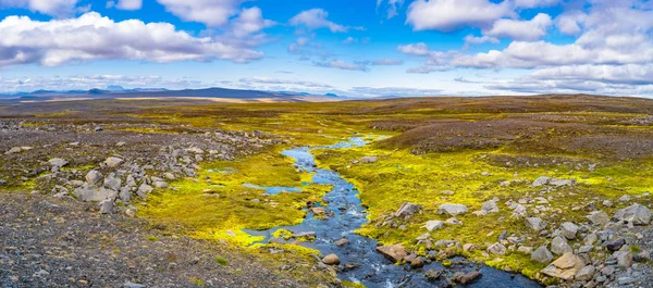 Vista Panorâmica Bela Paisagem Islandesa Colorida Islândia Hora Verão Final — Fotografia de Stock