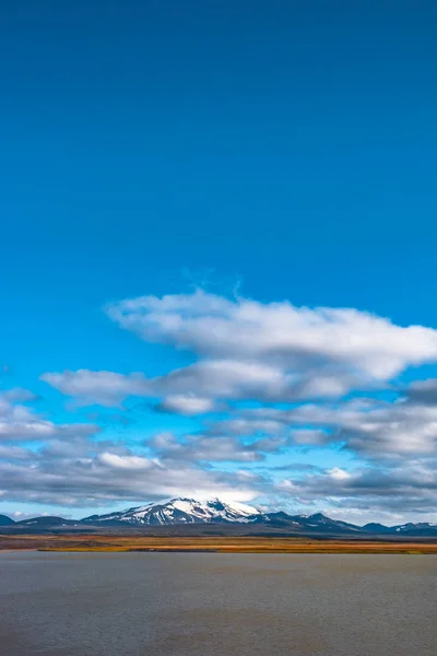 Панорамний Вид Красивий Барвистий Пейзаж Ісландський Snaefells Гороху Наприкінці Літнього — стокове фото