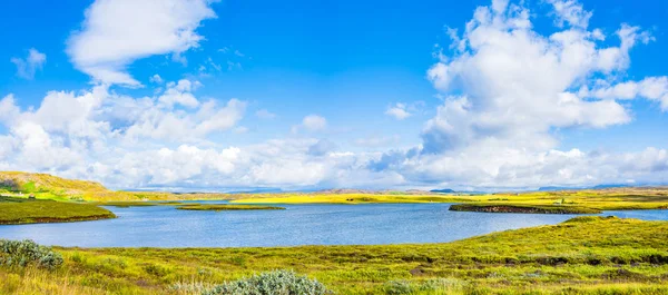 Vista Panorámica Del Hermoso Paisaje Islandés Colorido Islandia Finales Del — Foto de Stock