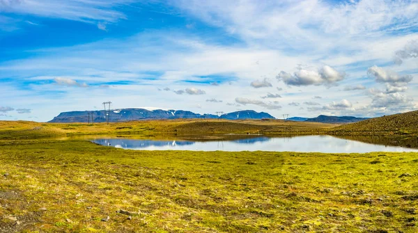 美丽多彩的冰岛风光全景 夏末时间 — 图库照片