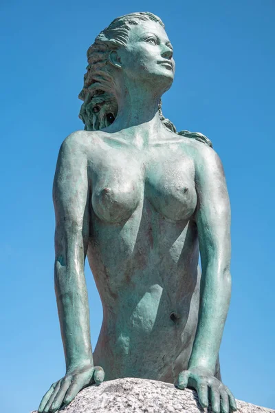 Hermoso Sexy Monumento Bronce Sirena Ciudad Pesca Más Septentrional Hirtshals — Foto de Stock