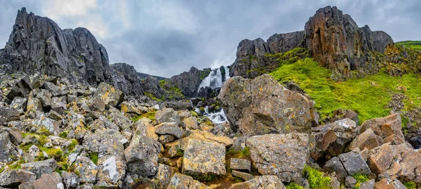 สวยงามของภ ฟยอร ใกล Seydisfjordur ในไอซ แลนด ตะว นออก วงฤด พาโนรามา — ภาพถ่ายสต็อก