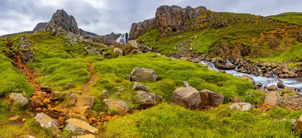 Seydisfjordur Doğu Zlanda Yaz Saati Panorama Yakınındaki Güzel Fiyort Manzara — Stok fotoğraf