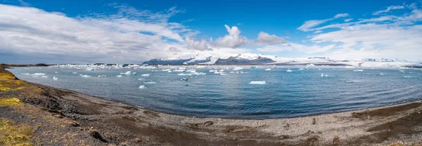 Vista Maravilhosa Lagoa Glaciar Jokulsarlon Islândia Sul Hora Verão Dia — Fotografia de Stock