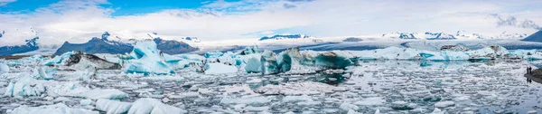 Υπέροχη Θέα Του Παγετώνα Λιμνοθάλασσα Γιόκουλσάρλον Στην Νότια Ισλανδία Καλοκαίρι — Φωτογραφία Αρχείου