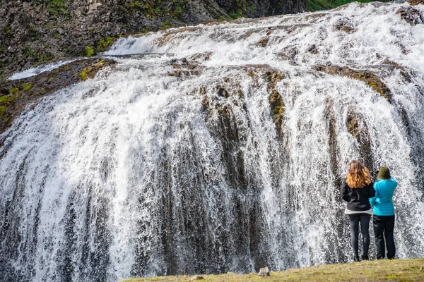 Магічні Великим Водоспадом Називається Stjornarfoss Поблизу Частині Ісландії Пбк Літній — стокове фото