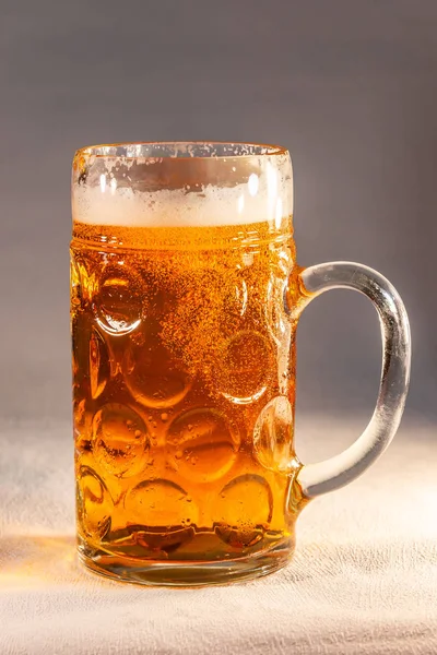 Traditional Octoberfest Bavarian Beer Big One Liter Mug Wet Walls — Stock Photo, Image