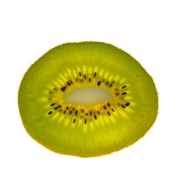 Délicieux Kiwis Frais Vert Doré Isolé Sur Fond Blanc Gros — Photo