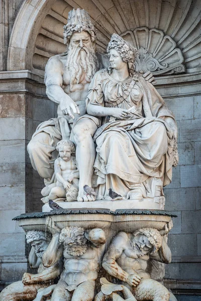 Neptune His Wife Salacia Fountain Albertina Hofburg Palace Vienna Austria — Stock Photo, Image