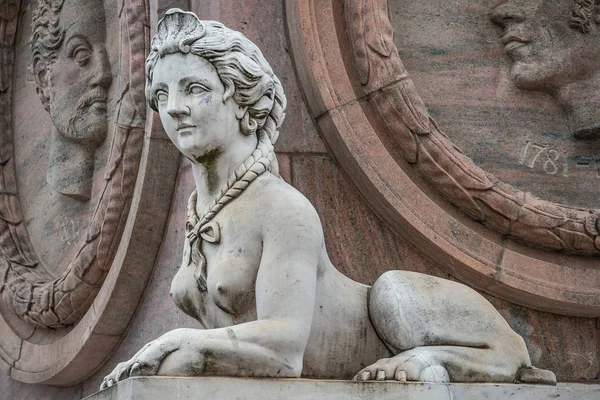 Estatua Hermosa Esfinge Centro Potsdam Alemania — Foto de Stock