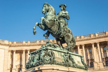 Avusturya, Viyana 'daki Hofburg Sarayı önünde Savoy Prensi Eugene' in heykeli