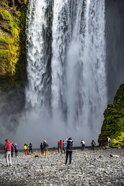 Красива Високий Величезний Skogarfoss Водоспад Півдні Ісландії — стокове фото