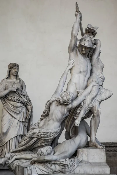 Antica Statua Dello Stupro Polixena Signoria Firenze — Foto Stock