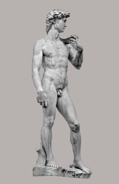 Piazza Della Signoria izole vasıl bile geçmiş, İtalya Floransa'da, yakışıklı ve güçlü David heykeli