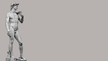 Piazza Della Signoria izole vasıl bile geçmiş, İtalya Floransa'da, yakışıklı ve güçlü David heykeli