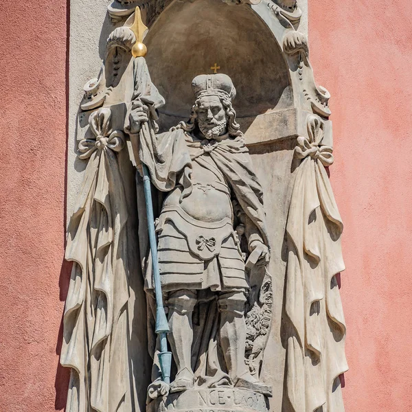 Antigua Estatua Caballero Catedral San Vito Praga República Checa —  Fotos de Stock