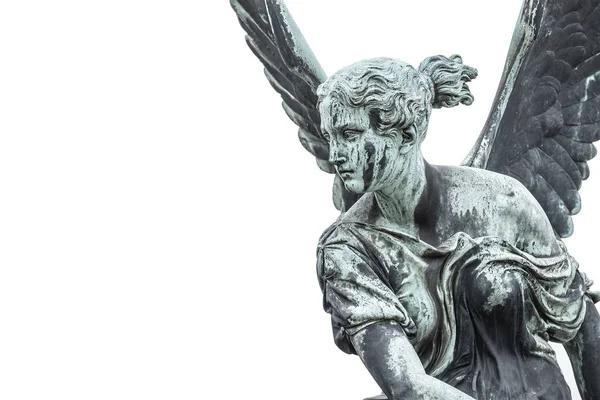 Posąg Starożytny Piękny Anioł Skrzydlaty Centrum Poczdamu Białym Tle Niemcy — Zdjęcie stockowe