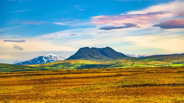 Célèbre Volcan Coloré Dangereux Hekla Sur Islande Pendant Coucher Soleil — Photo