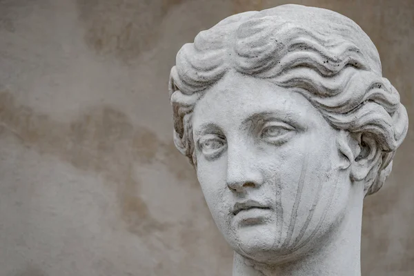 Ancient statue of sensual Italian renaissance era woman with lon — Stock Photo, Image