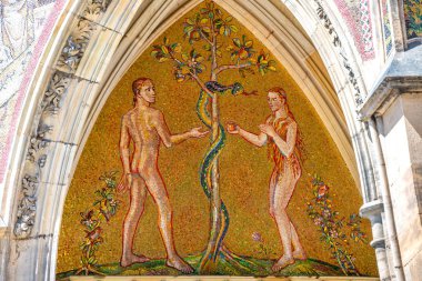 Büyük giriş porta Genesis Adem ve Eva ile İncil mahallinde