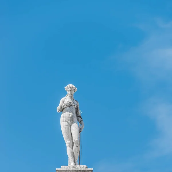 Standbeeld als dakdecoratie van het Dogenpaleis in Venetië, Italië — Stockfoto