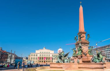 Çeşme de Leipzig, şehir merkezinde, Almanya Mendebrunnen adlı