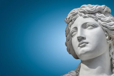 Genç güzel şehvetli Rönesans Dönemi heykeli portresi 