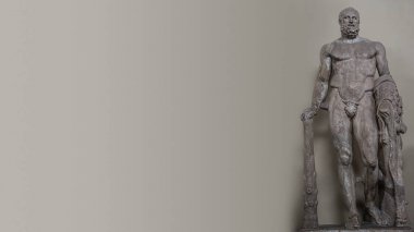 Roma'da bir kulüp ile güçlü Herkül heykeli ile Afiş, ben