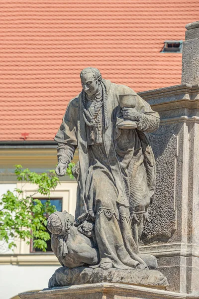 Statues Marian Column Holy Trinity Hradcanske Square Bubonic Plague Pandemics — Stock Photo, Image