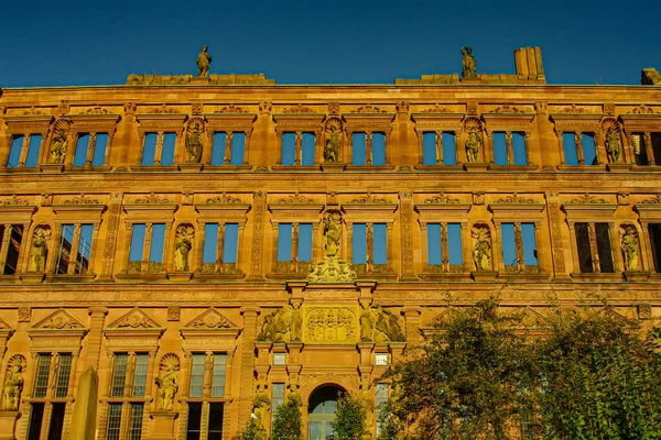 Ancient Ruins Heidelberg Castle Sunset Warm Red Colors Heidelberg Germany — Stock Photo, Image