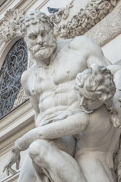 Estatua Lucha Hércules Con Club Hippolyte Reina Amazónica Mitología Griega — Foto de Stock