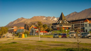 Ushuaia şehir merkezinde Tierra del Fuego Ulusal Parkı, Ushuaia, Patagonya, Arjantin