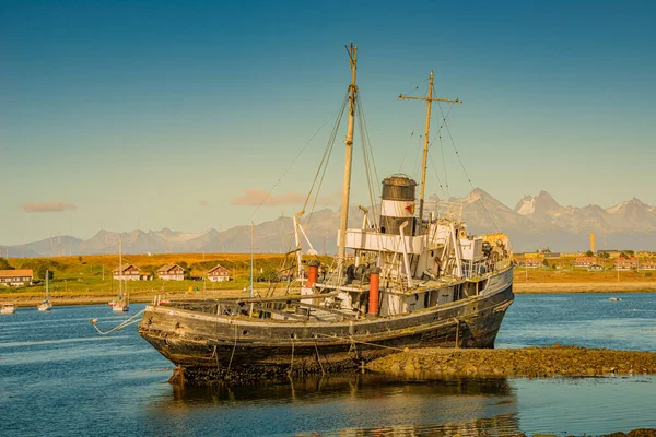 Régi Halászhajó Állvány Ushuaia Kikötő Tierra Del Fuego Nemzeti Park — Stock Fotó