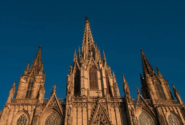 Katedra Świętego Krzyża Eulalii Barcelonie Hiszpania Lato — Zdjęcie stockowe