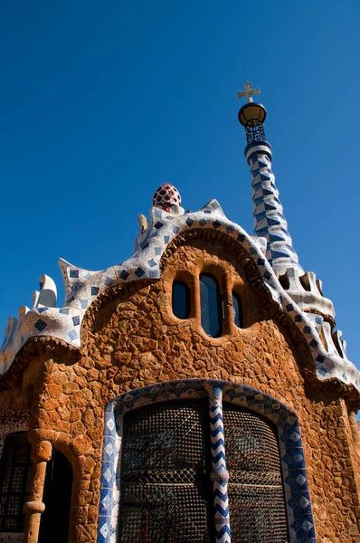 Parque Güell Barcelona Arquitectura Por Gaudí Luz Del Día Verano — Foto de Stock