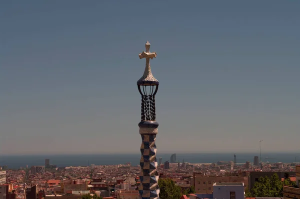 Guell Park Barceloně Architektura Gaudího Letní Světlo 2012 — Stock fotografie