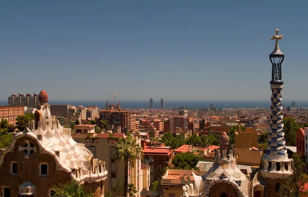 Guell Park Barceloně Architektura Gaudího Léto 2012 — Stock fotografie