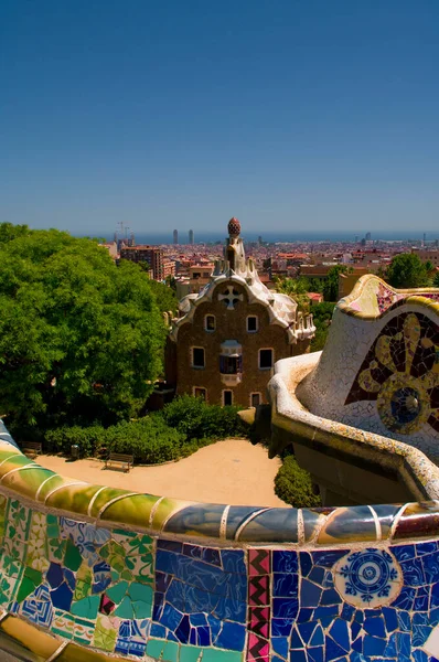 Parque Guell Barcelona Arquitectura Por Gaudí Verano 2012 — Foto de Stock