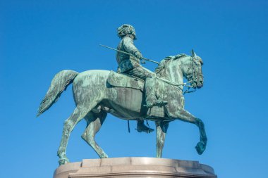 Avusturya, Viyana 'daki Hofburg Sarayı yakınlarındaki Joseph Meydanı' nda ata binen Avusturya Kralı ve İmparator Franz Joseph 'in heykeli ve anıtı.